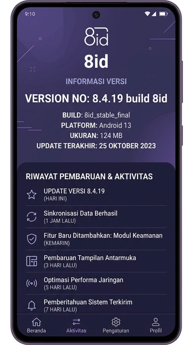 Riwayat Versi 8id: Pembaruan Terbaru untuk Android