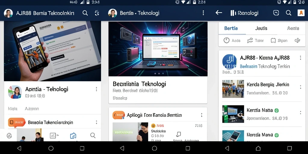 Screenshot antarmuka aplikasi AJR88 yang menunjukkan fitur berita teknologi.