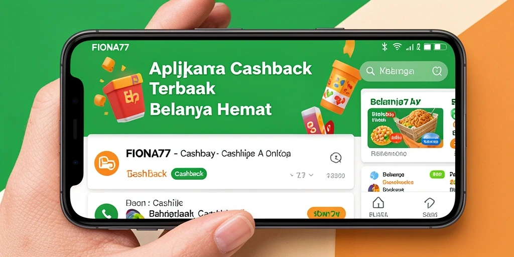 Antarmuka aplikasi Cashback FIONA77 yang mudah digunakan.