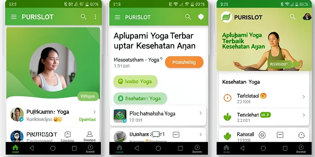 Antarmuka aplikasi PURISLOT untuk sesi Yoga yang menenangkan.